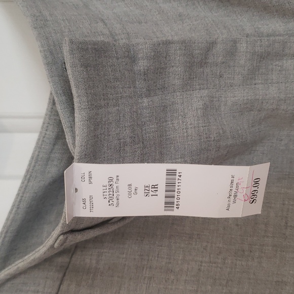 NWT White House black Market Size 14 Grey Flare pants - Picture 2 of 5